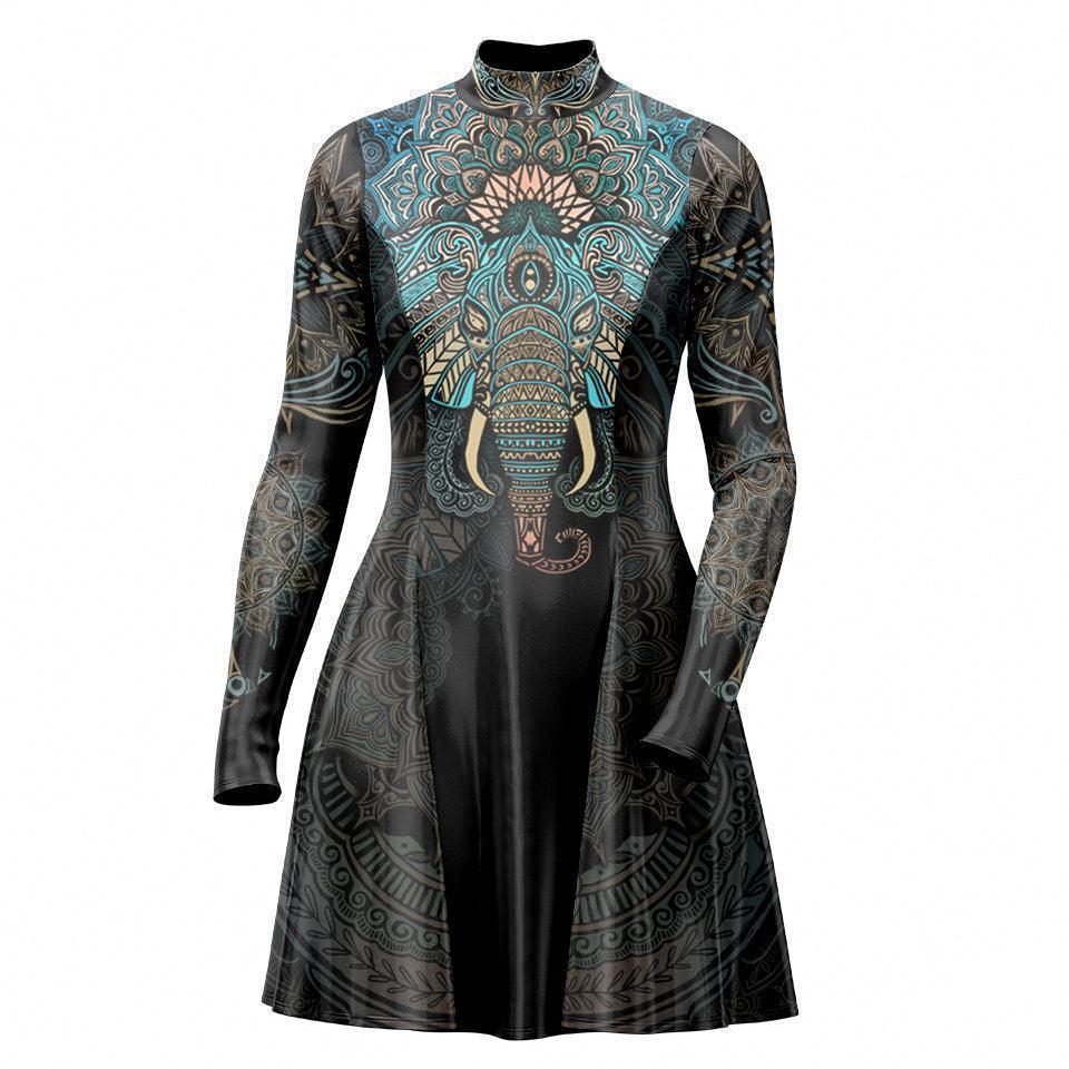 Skater Dress XXS-2 Elephant Mandala Skater Dress - Spirit Edition 535A_LS-MiniDr_XXS_ELEPHANT-CLRD