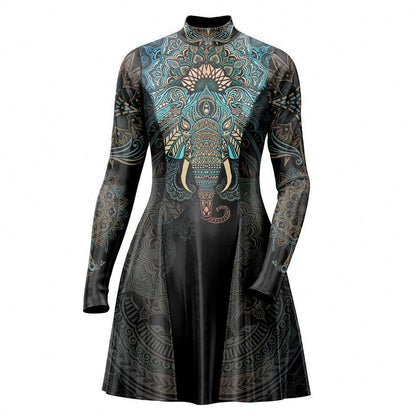 Skater Dress XXS-2 Elephant Mandala Skater Dress - Spirit Edition 535A_LS-MiniDr_XXS_ELEPHANT-CLRD