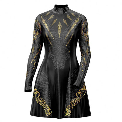 Skater Dress XXS-2 fenrir's Wrath Skater Dress 535A_LS-MiniDr_XXS_BERSERKER-WOLF