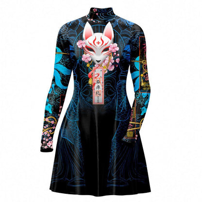 Skater Dress XXS-2 Kitsune Skater Dress - Blue Edition 535A_LS-MiniDr_XXS_KITSUNE-BLUE
