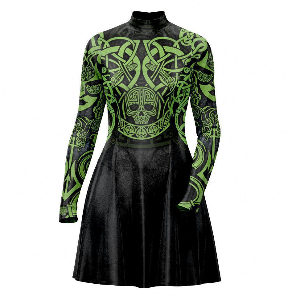 Skater Dress XXS-2 Medusa Skater Dress - Snake Edition 535A_LS-MiniDr_XXS_MEDGR