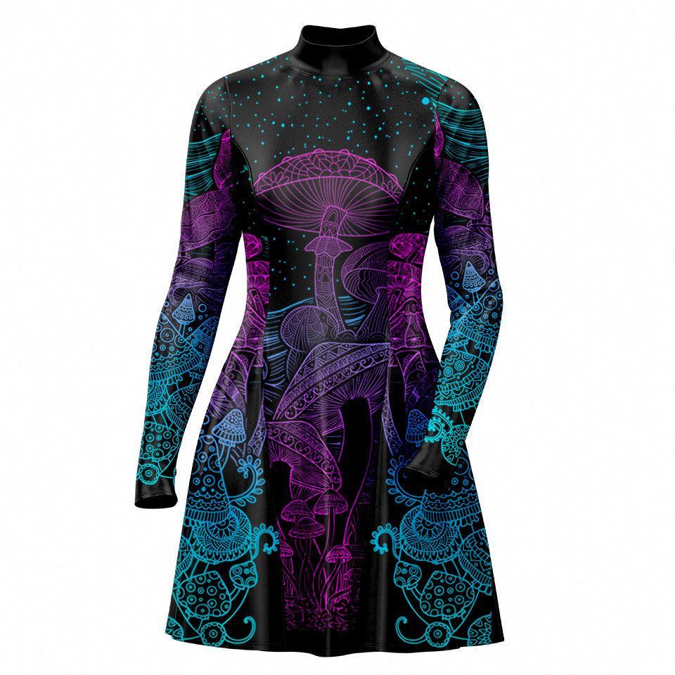 Skater Dress XXS-2 Mycelia Skater Dress 535A_LS-MiniDr_XXS_FUNGI
