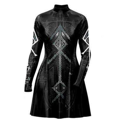 Skater Dress XXS-2 Runes of Loki Skater Dress 535A_LS-MiniDr_XXS_ROKI