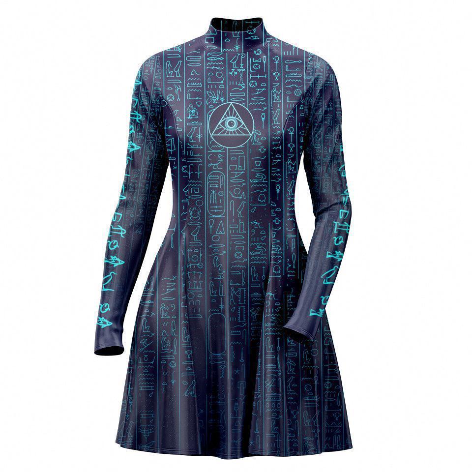 Skater Dress XXS-2 Uraeus Skater Dress - Electric Edition 535A_LS-MiniDr_XXS_EGYPTIAN