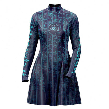 Skater Dress XXS-2 Uraeus Skater Dress - Electric Edition 535A_LS-MiniDr_XXS_EGYPTIAN