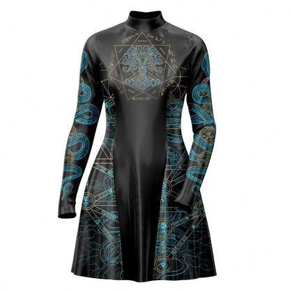 Skater Dress XXS-2 World Tree Skater Dress - Limited 535A_LS-MiniDr_XXS_WORLD-TREE-BLUE