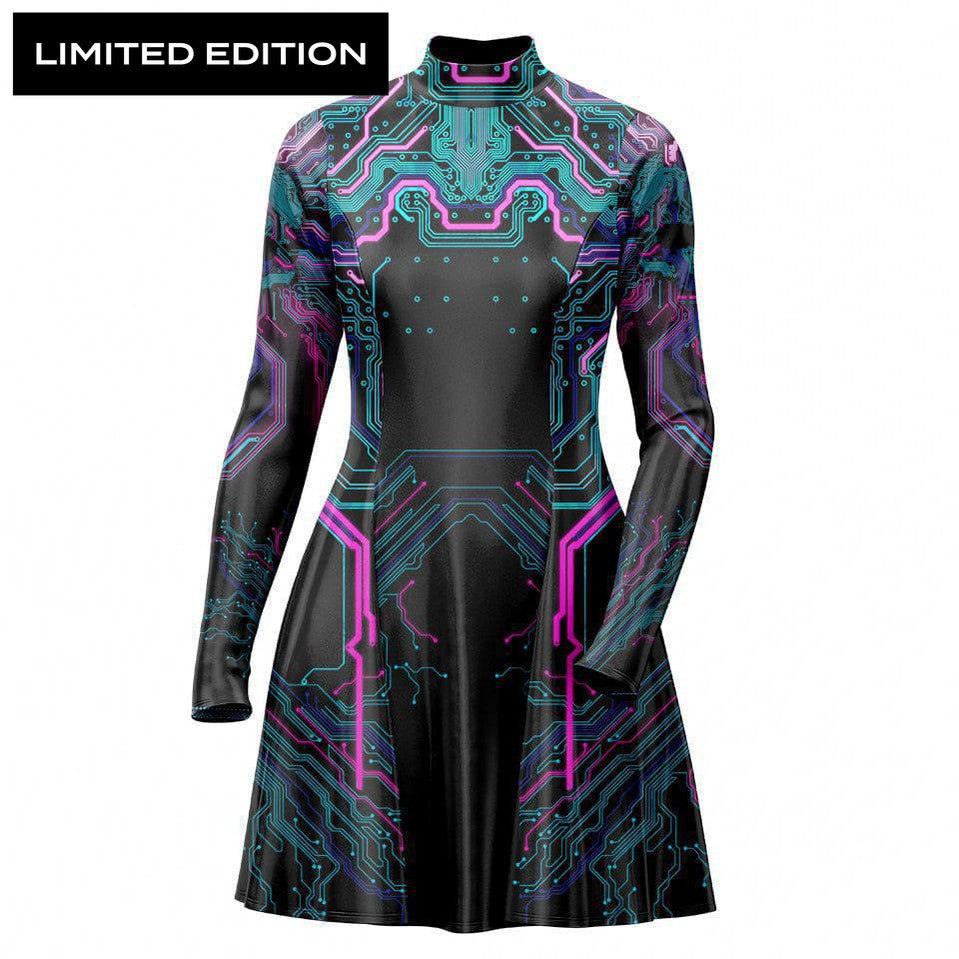 Skater Dress XXS Cyber Skater Dress - Limited 535A_LS-MiniDr_XXS_CYBERPNK