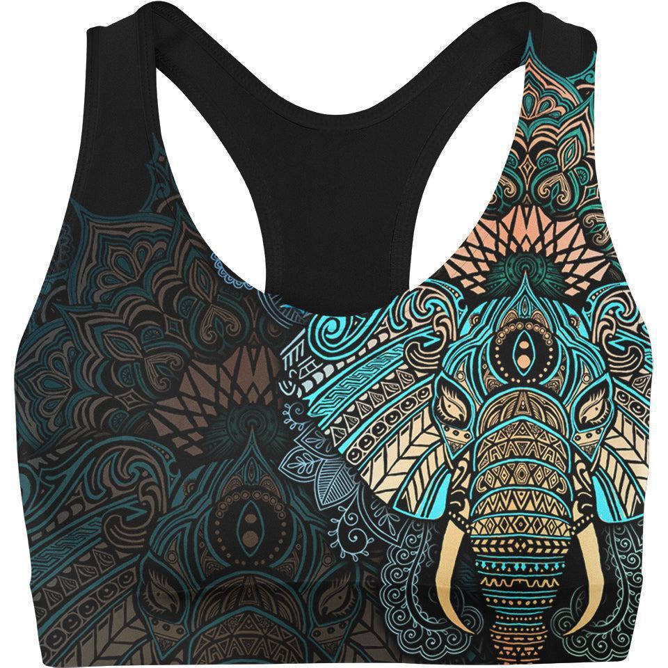 Sports Crop S Elephant Mandala Sports Crop - Spirit Edition ELEPHANT-CLRD_SPORT-BRA-V1_SM