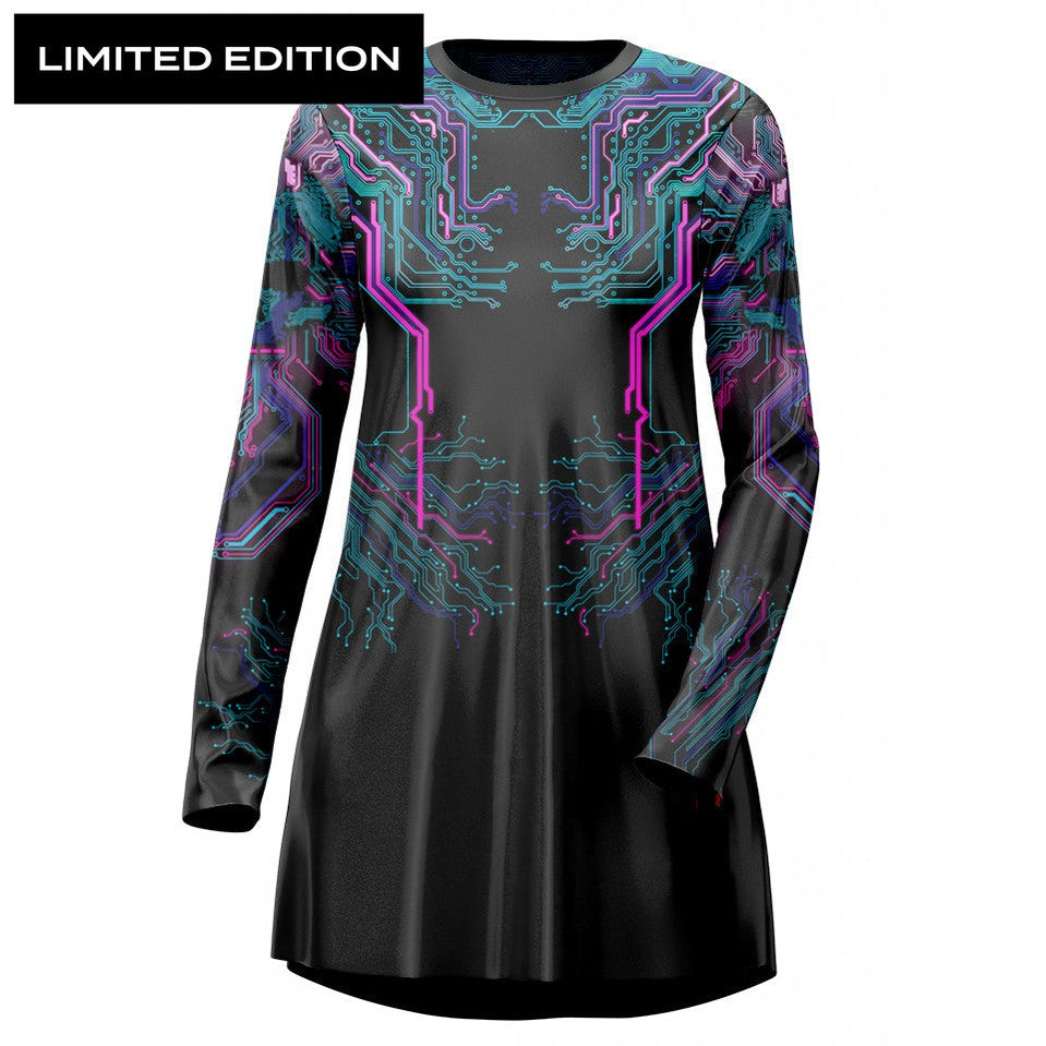 Tee Dress XXS Cyber Tee Dress - Limited 525_LS-SwingDr_XXS_CYBERPNK