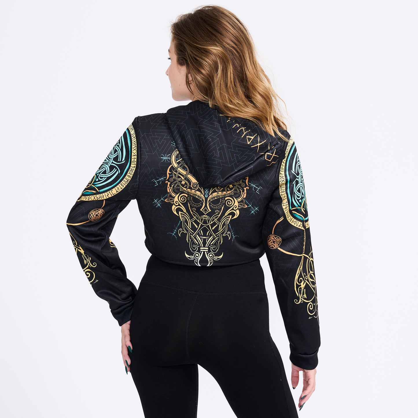 Valkyries of Valhalla Crop Hoodie - Gold Edition