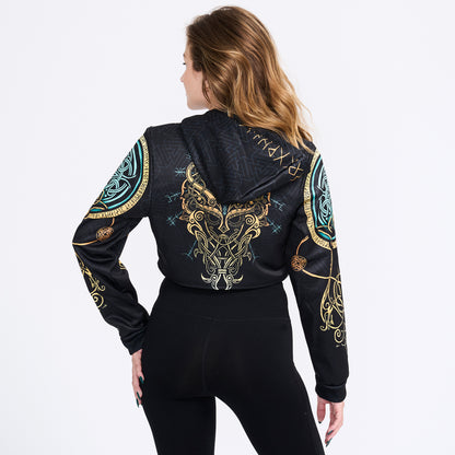 Valkyries of Valhalla Crop Hoodie - Gold Edition