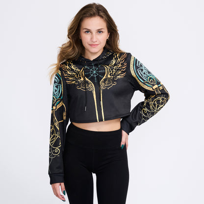 Valkyries of Valhalla Crop Hoodie - Gold Edition