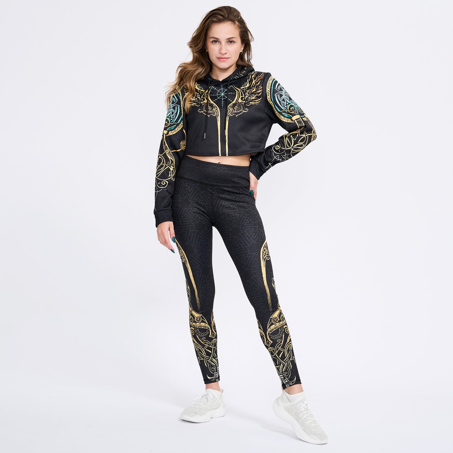 Valkyries of Valhalla Crop Hoodie - Gold Edition