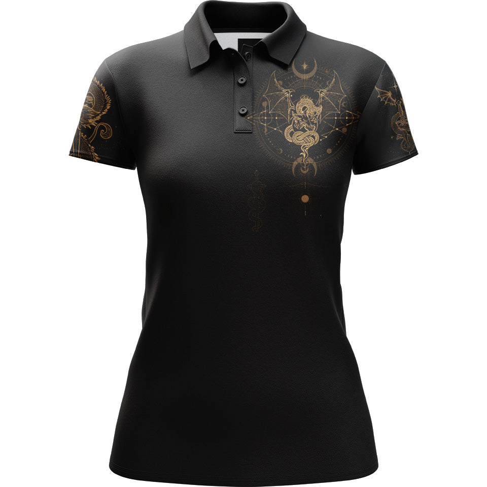Women's Polo S Dragon Luna Women's Polo 354_WOMENS-POLO_SM_DRAGON-LUNA