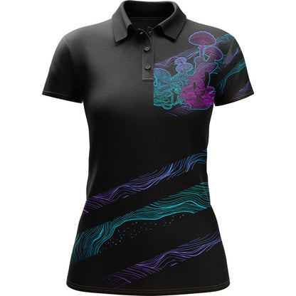 Women's Polo S Mycelia Women's Polo FUNGI_WOMENS-POLO-ZIP_SM