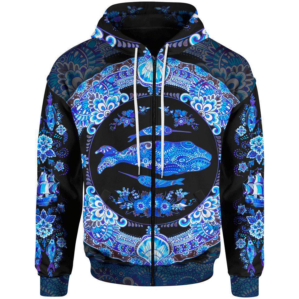 Zip-Hoodie S / Black Delft Ocean Zip Hoodie DELFT-OCEAN-BLACK_ZIP-HOODIE-2.0_SM