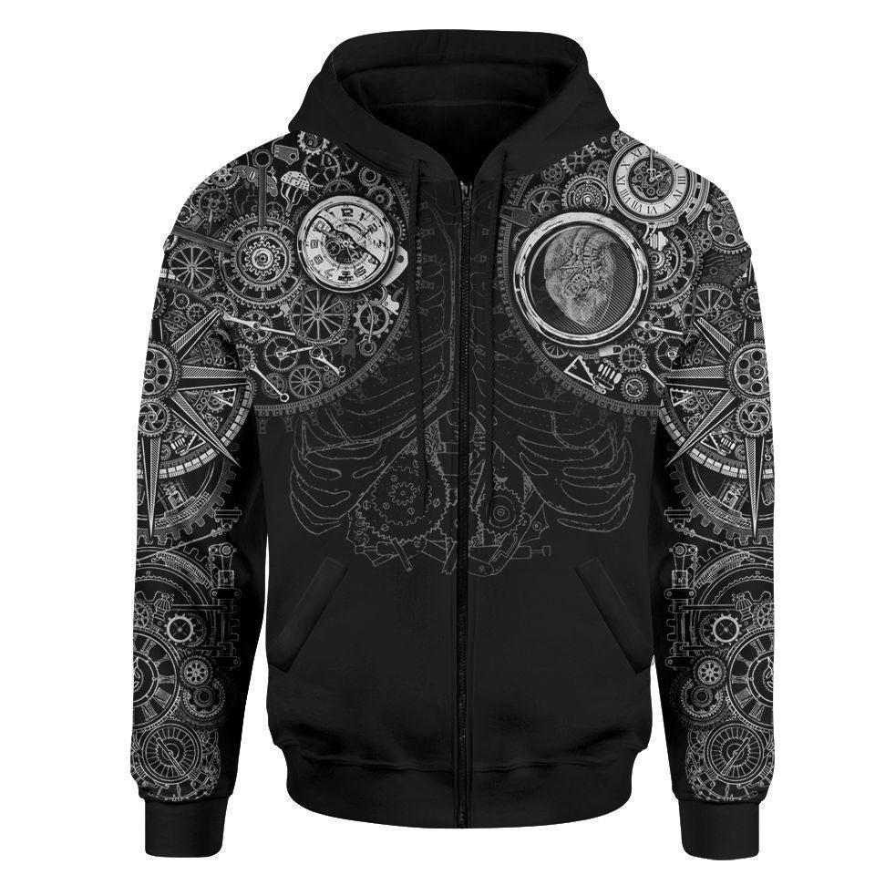 Zip-Hoodie S / Chrome Steampunk Zip Hoodie STEAMPUNK-BNW_ZIP-HOODIE-2.0_SM