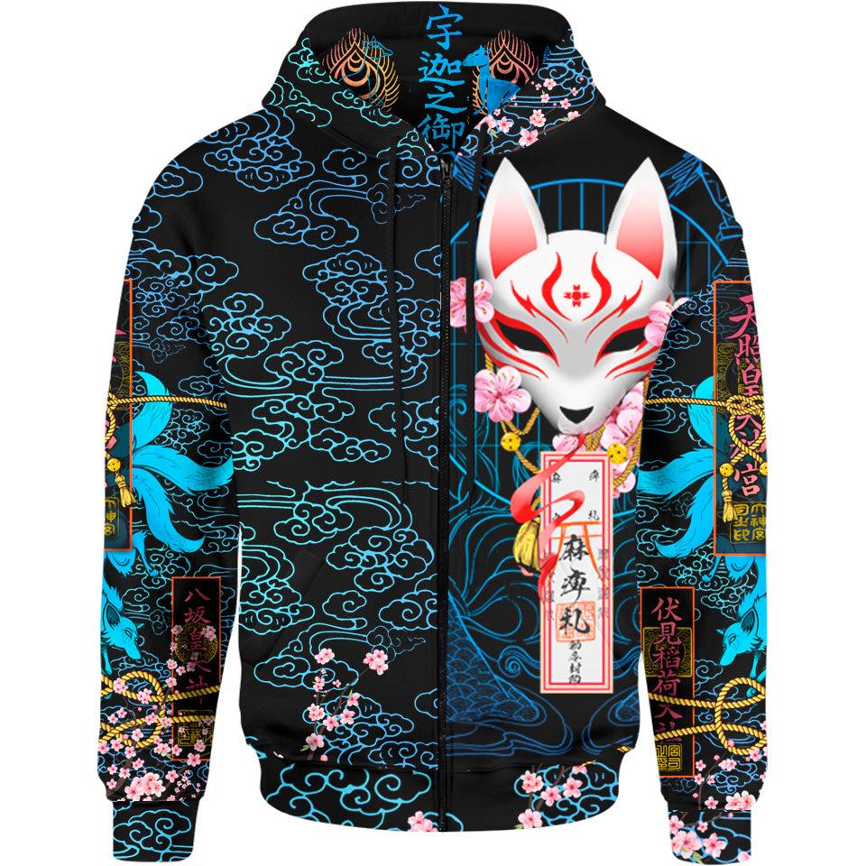 Zip-Hoodie S Kitsune Zip Hoodie - Blue Edition KITSUNE-BLUE_ZIP-HOODIE-2.0_SM
