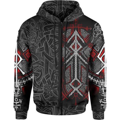 Zip-Hoodie S Runes of Loki Zip Hoodie - Red Edition RULO_ZIP-HOODIE-2.0_SM