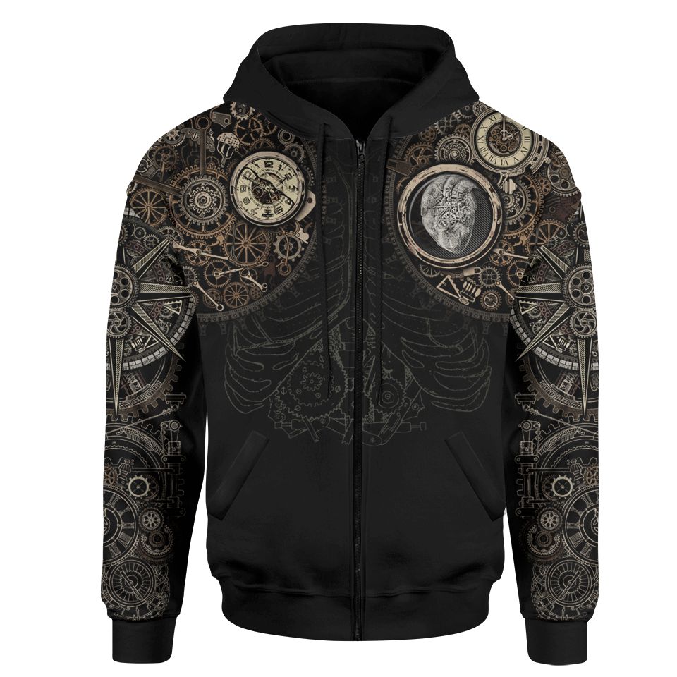 Zip-Hoodie S / Rustic Steampunk Zip Hoodie STEAMPUNK_ZIP-HOODIE-2.0_SM