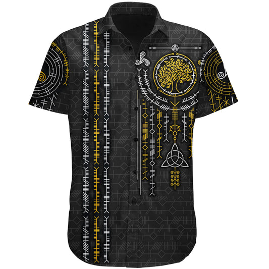 Ogham Button Up Shirt - Black Edition