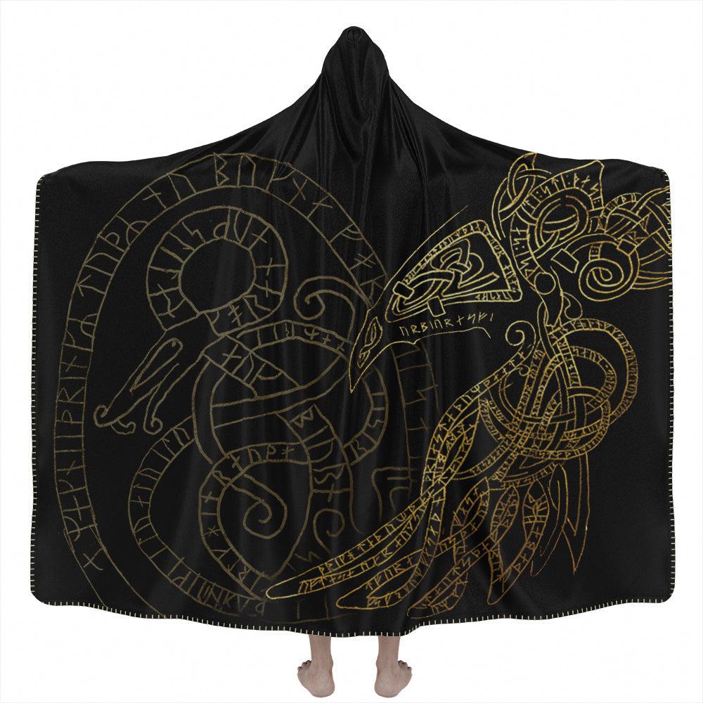 Raven God Hooded Blanket