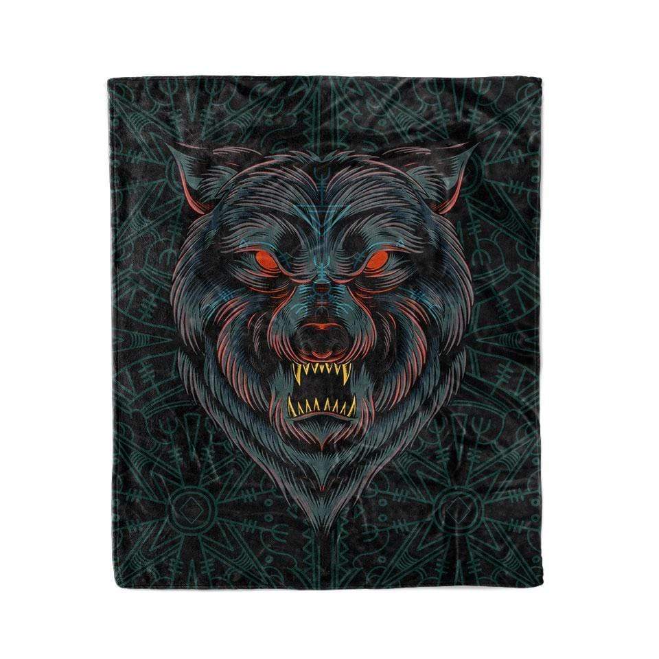 Blanket 50x60 / MicroFleece / Original Lone Wolf Blanket WOLF-GREEN_BLANKET_50x60