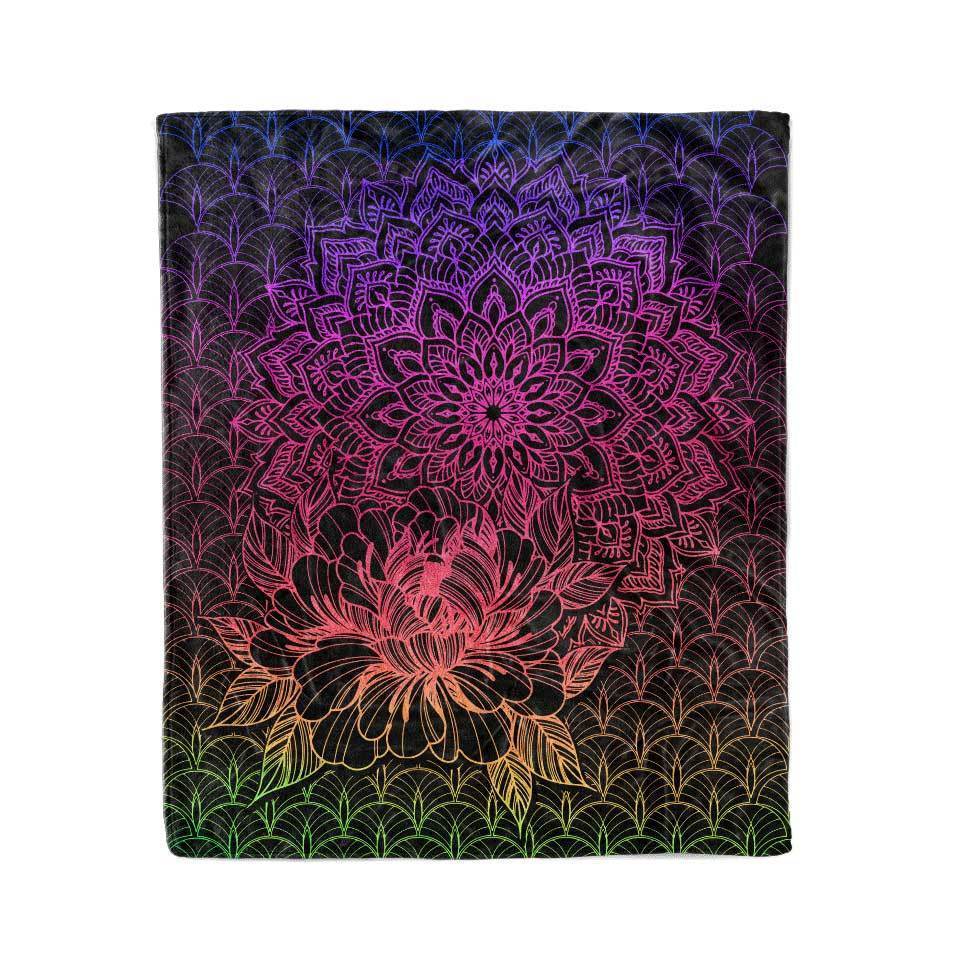 Blanket 50x60 / MicroFleece / Rainbow Mandala Blanket MANDALA-RGB_BLANKET-50x60