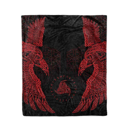 Blanket 50x60 / MicroFleece / Red Muninn Blanket MUNINN-RED_BLANKET-50x60