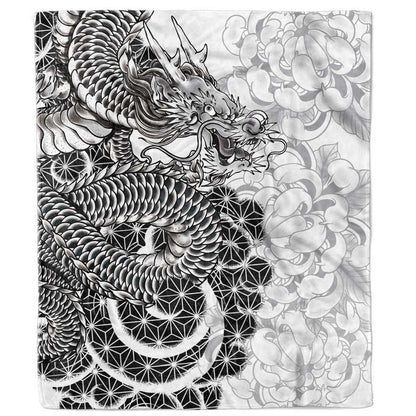 Blanket 50x60 / MicroFleece Ryu Blanket DRAGON-WHITE_BLANKET-50x60
