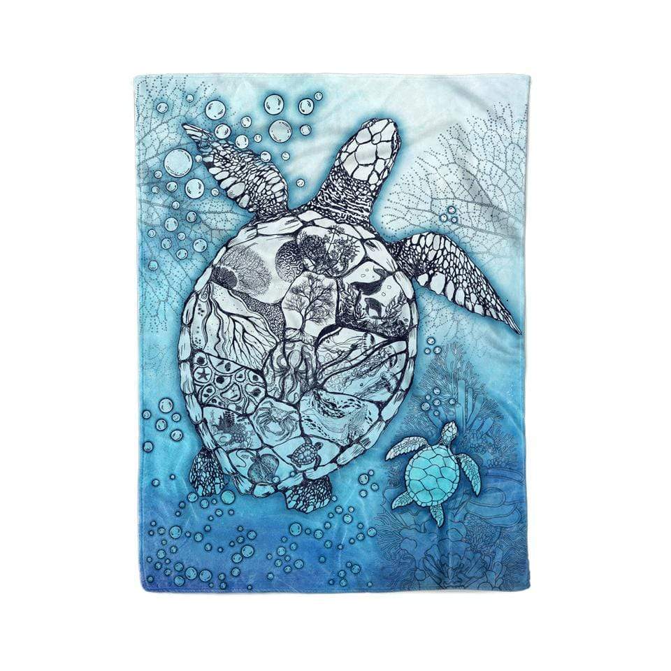 Blanket Adult-60x80 / Premium Sherpa / Blue Ocean Life Blanket OCEAN-LIFE-BLUE-_BLANKET_60x80-SHERPA