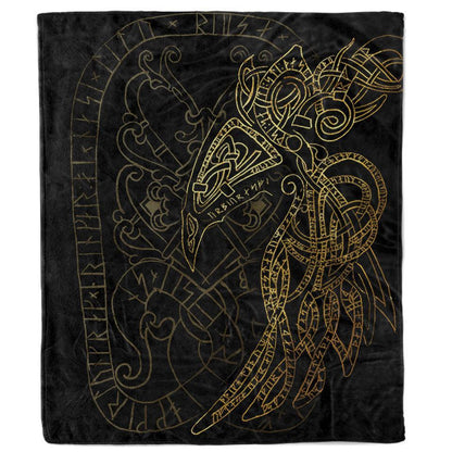 Blanket Adult-60x80 / Premium Sherpa Raven God Blanket VIKING-RAVEN_BLANKET_60x80-SHERPA