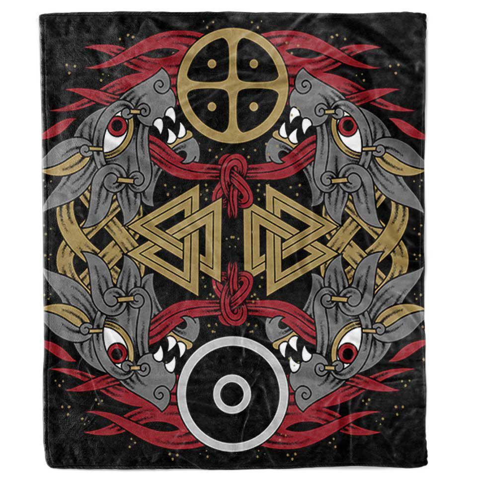 Blanket Adult-60x80 / Premium Sherpa Skoll & Hati Blanket VIKING-WOLVES_BLANKET_60x80-SHERPA