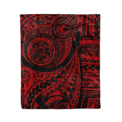 Blanket Kids - 50x60 / MicroFleece / Red Polynesian Blanket POLYNESIAN-RED_BLANKET-50x60