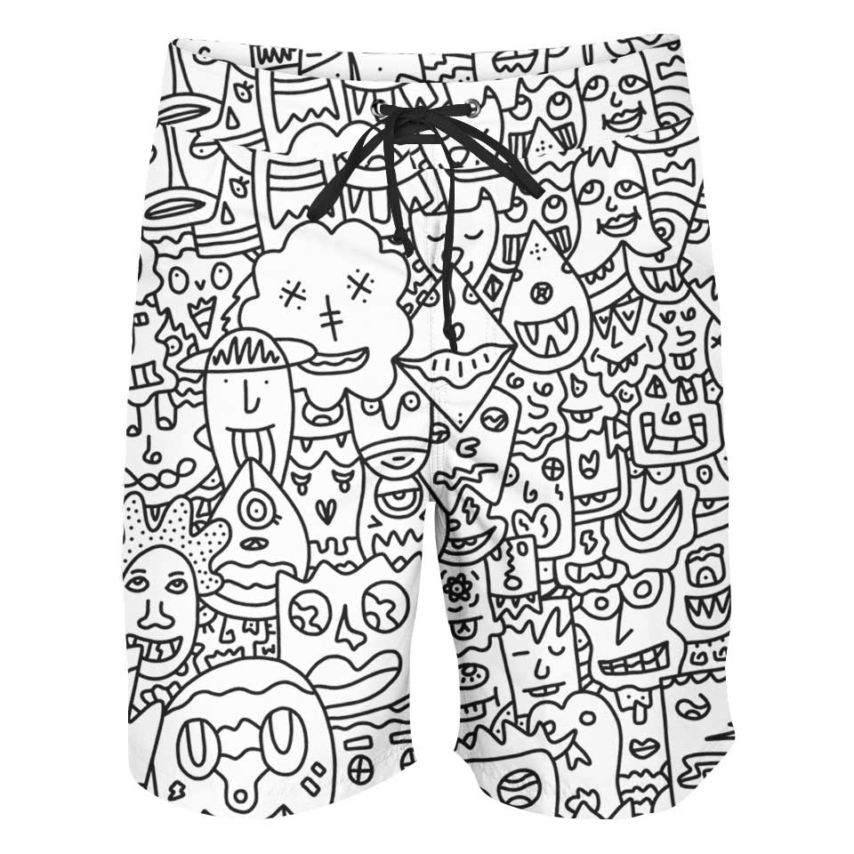 Boardshorts SM / 18 Inch / Plain Pretty Done's Doodle Boardshorts DONE-DOODLE_BOARDSHORTS-18_SM