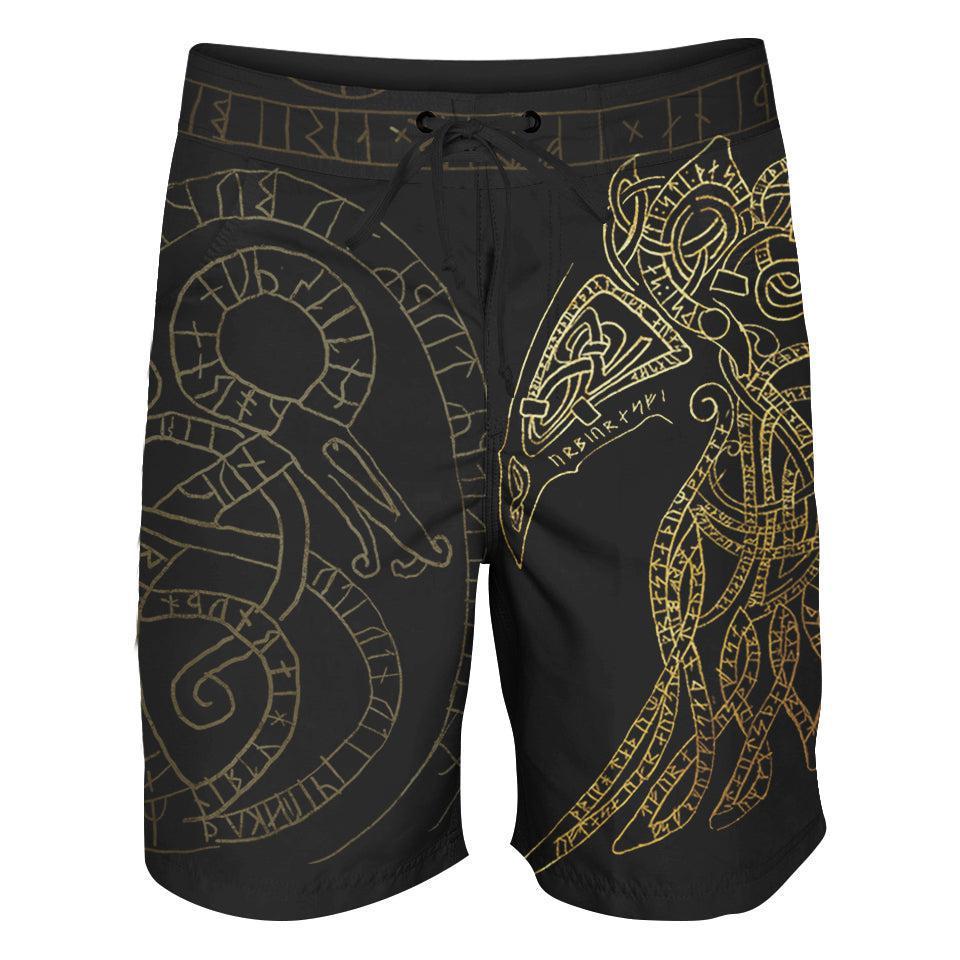 Boardshorts SM / 18 Inch Raven God Boardshorts VIKING-RAVEN_BOARDSHORTS-18_SM