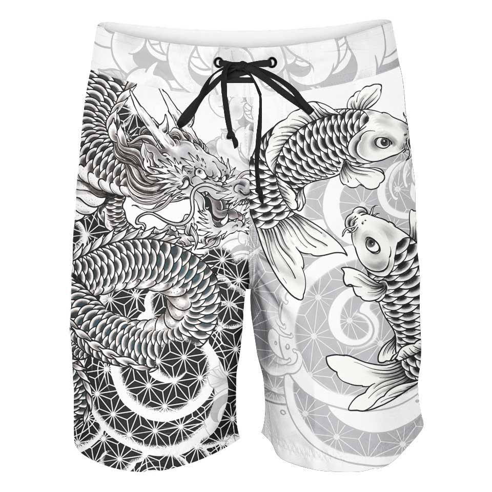 Boardshorts SM / 18 Inch Ryu Boardshorts DRAGON-WHITE_BOARDSHORTS-18_SM