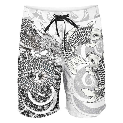 Boardshorts SM / 18 Inch Ryu Boardshorts DRAGON-WHITE_BOARDSHORTS-18_SM