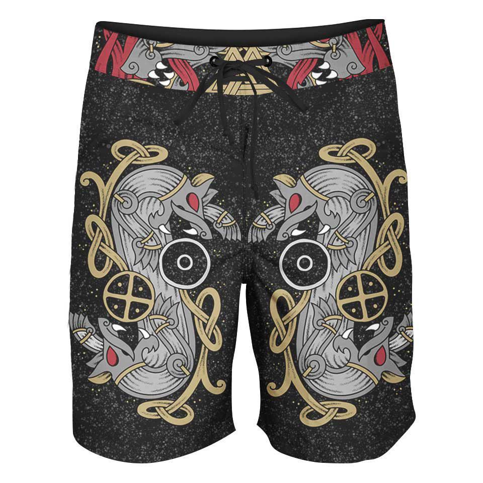 Boardshorts SM / 18 Inch Skoll & Hati Boardshorts VIKING-WOLVES_BOARDSHORTS-18_SM