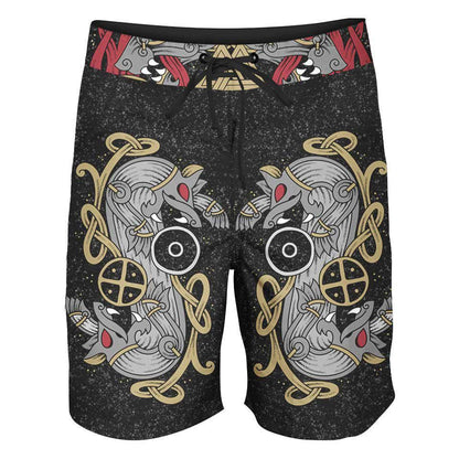 Boardshorts SM / 18 Inch Skoll & Hati Boardshorts VIKING-WOLVES_BOARDSHORTS-18_SM
