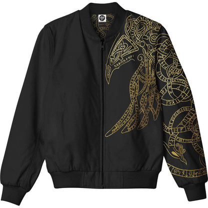 Bomber Jacket S Raven God Bomber Jacket 261-BJKT_SM_VIKING-RAVEN