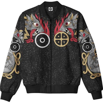 Bomber Jacket S Skoll & Hati Bomber Jacket 261-BJKT_SM_VIKING-WOLVES