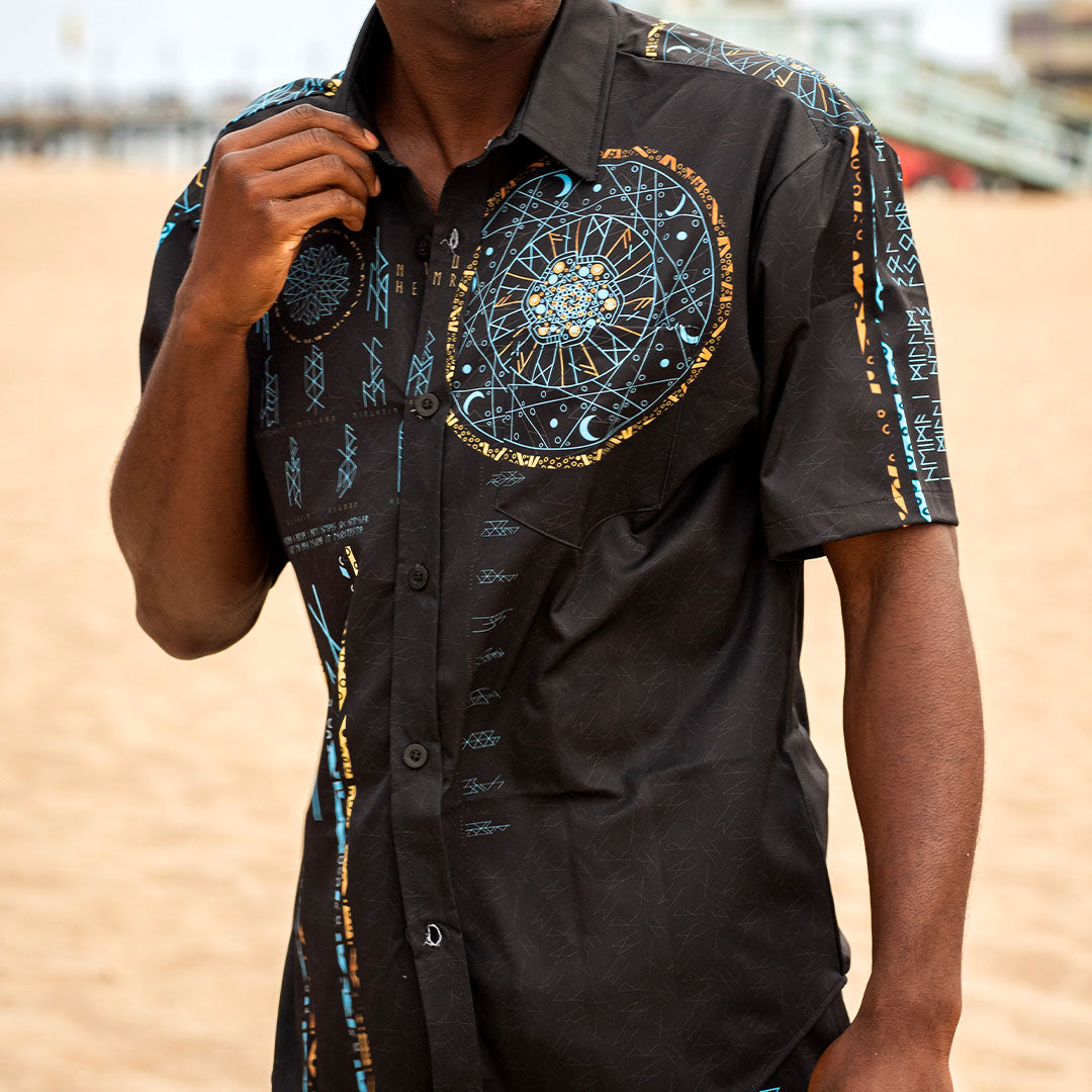 Button Up Shirt Nine Worlds Button Up Shirt - Night Edition