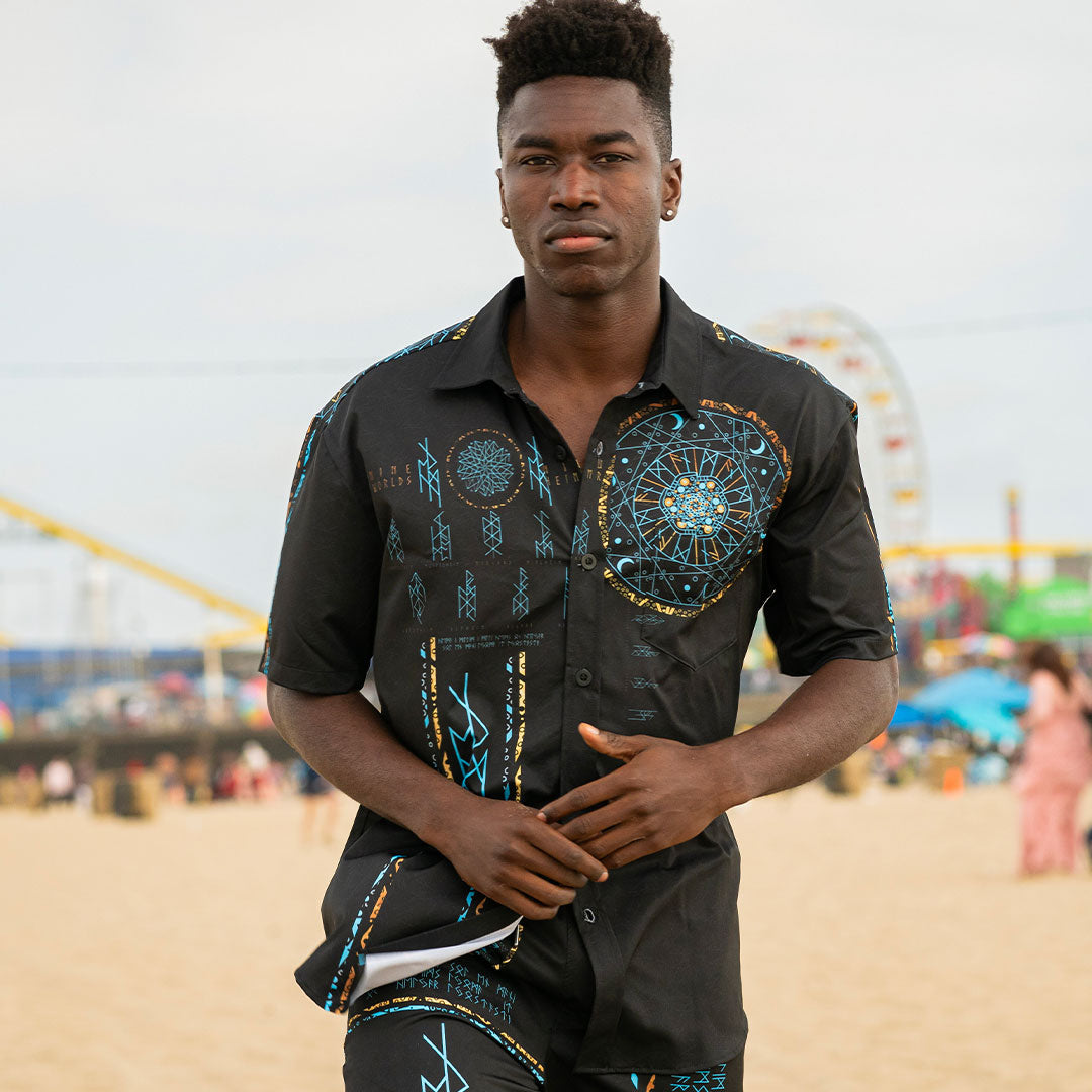 Button Up Shirt Nine Worlds Button Up Shirt - Night Edition
