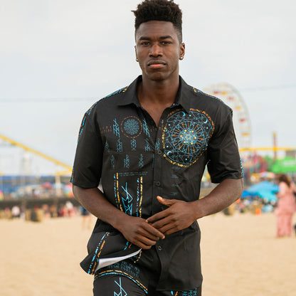 Button Up Shirt Nine Worlds Button Up Shirt - Night Edition