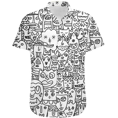 Button Up Shirt XS / Plain Pretty Done's Doodle Button Up Shirt DONE-DOODLE_SS-BUTTON-UP-V2_XS