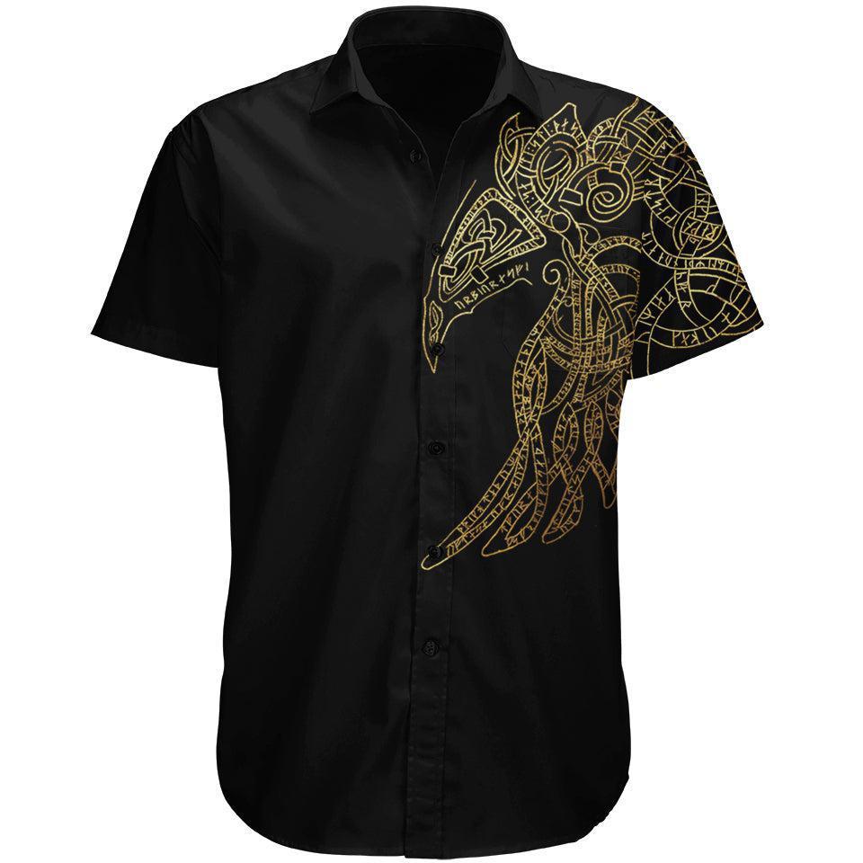 Button Up Shirt XS Raven God Button Up Shirt VIKING-RAVEN_SS-BUTTON-UP-V2_XS