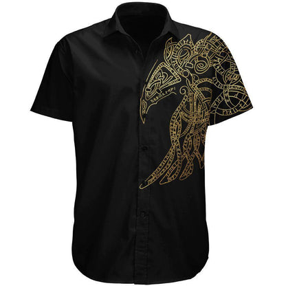 Button Up Shirt XS Raven God Button Up Shirt VIKING-RAVEN_SS-BUTTON-UP-V2_XS