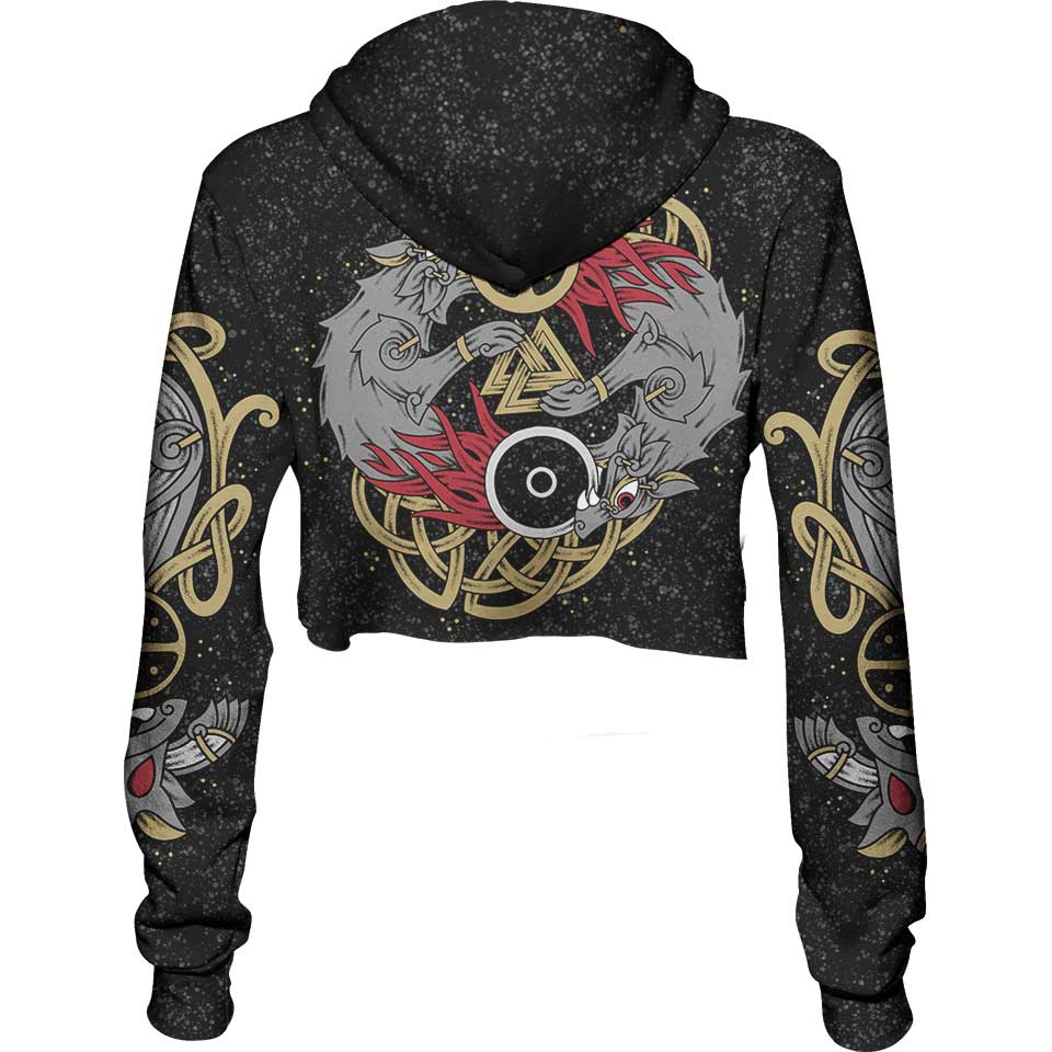 Crop Hoodie Skoll & Hati Crop Hoodie
