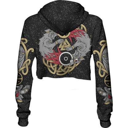 Crop Hoodie Skoll & Hati Crop Hoodie